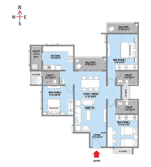 Daffodils 3 BHK